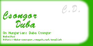 csongor duba business card